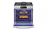 LG 6.3 cu ft. Smart wi-fi Enabled ProBake Convection® InstaView®?Gas Slide-In Range with Air Fry - Print Proof Stainless Steel (LSGL6335F)