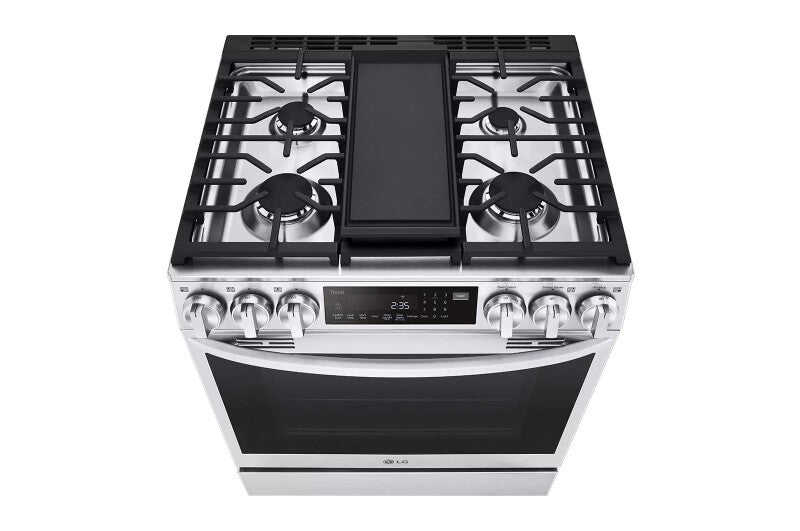 LG 6.3 cu ft. Smart wi-fi Enabled ProBake Convection® InstaView®?Gas Slide-In Range with Air Fry - Print Proof Stainless Steel (LSGL6335F)