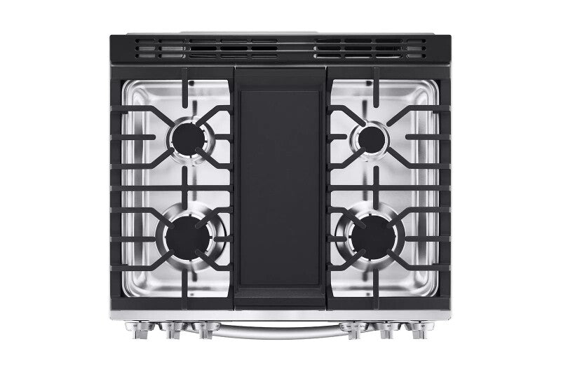 LG 6.3 cu ft. Smart wi-fi Enabled ProBake Convection® InstaView®?Gas Slide-In Range with Air Fry - Print Proof Stainless Steel (LSGL6335F)