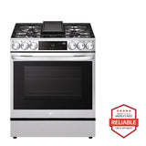 LG  6.3 Cu. Ft. Smart Wi-fi Enabled Probake Convection® Instaview® gas Slide-in Range With Air Fry - Print Proof Stainless Steel (LSGL6335F)
