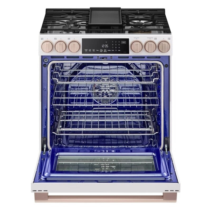 LG Studio LG STUDIO 6.3 cu. ft. InstaView® Gas Slide-in Range with ProBake Convection® and Air Fry - Essence White (LSGS6338N)