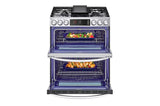 LG  6.9 Cu. Ft. Smart Gas Double Oven Slide-in Range With Instaview®, Probake® Convection, Air Fry, And Air Sous Vide - Print Proof Stainless Steel (LTGL6937F)