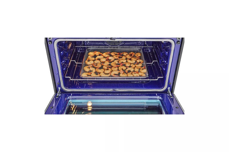 LG 6.9 cu. ft. Smart Gas Double Oven Slide-in Range with InstaView®, ProBake® Convection, Air Fry, and Air Sous Vide - Print Proof Stainless Steel (LTGL6937F)