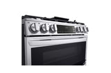 LG 6.9 cu. ft. Smart Gas Double Oven Slide-in Range with InstaView®, ProBake® Convection, Air Fry, and Air Sous Vide - Print Proof Stainless Steel (LTGL6937F)