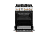 BERTAZZONI  30 inch All Gas Range, 5 Burners - Gold Accents - Bianco Matt (MAS305GASBG)