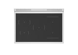 BERTAZZONI  36 inch Induction Range, 5 Heating Zones, Electric Oven - Gold Accents - Bianco Matt (MAS365INMBG)