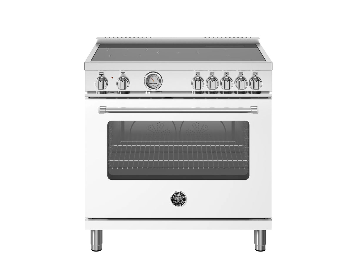 BERTAZZONI  36 inch Induction Range, 5 Heating Zones, Electric Oven - Bianco Matt (MAS365INMBIV)