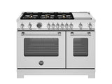 BERTAZZONI  48 inch All Gas Range, 6 Brass Burner and Griddle - Stainless Steel (MAS486BTFGMXT)