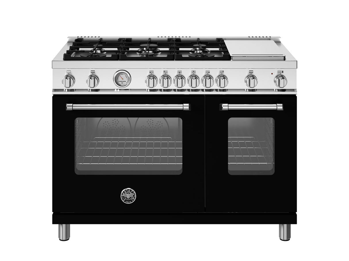 BERTAZZONI  48 inch All Gas Range, 6 Burner and Griddle - Nero Matt (MAS486GGASNEV)