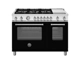 BERTAZZONI  48 inch All Gas Range, 6 Burner and Griddle - Nero Matt (MAS486GGASNEV)