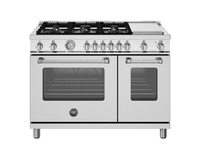 BERTAZZONI  48 inch All Gas Range, 6 Burner and Griddle - Stainless Steel (MAS486GGASXV)