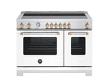 BERTAZZONI  48 inch Induction Range, 6 Heating Zones, Electric Oven - Gold Accents - Bianco Matt (MAS486INMBG)