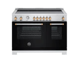 BERTAZZONI  48 inch Induction Range, 6 Heating Zones, Electric Oven - Gold Accents - Nero Matt (MAS486INMNG)