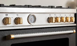 BERTAZZONI  48 inch Induction Range, 6 Heating Zones, Electric Oven - Gold Accents - Nero Matt (MAS486INMNG)