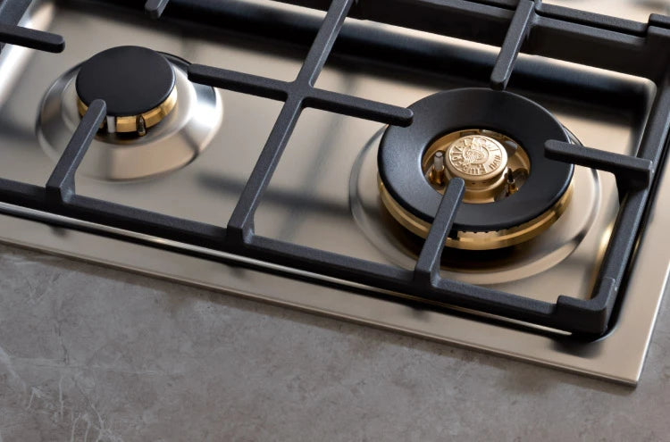 BERTAZZONI  30 Drop-in Gas Cooktop 4 brass burners - Stainless Steel (MAST304QBXT)