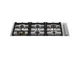 BERTAZZONI  36 Drop-in Gas Cooktop 6 brass burners - Stainless Steel (MAST366QBXT)