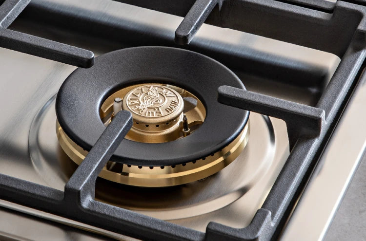 BERTAZZONI  36 Drop-in Gas Cooktop 6 brass burners - Stainless Steel (MAST366QBXT)