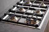 BERTAZZONI  36 Drop-in Gas Cooktop 6 brass burners - Stainless Steel (MAST366QBXT)