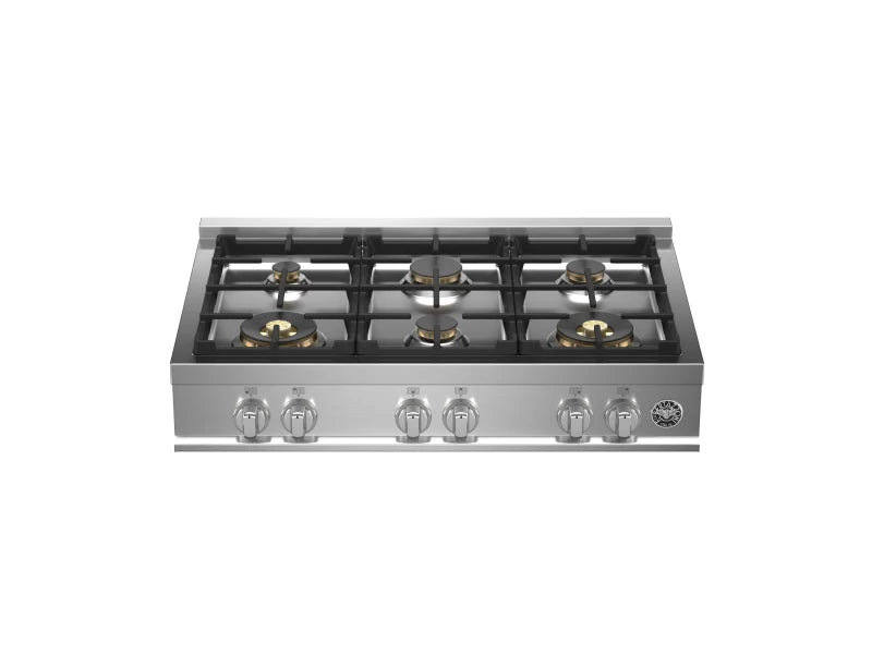 BERTAZZONI  36 Gas Rangetop 6 brass burners - Stainless Steel (MAST366RTBXT)