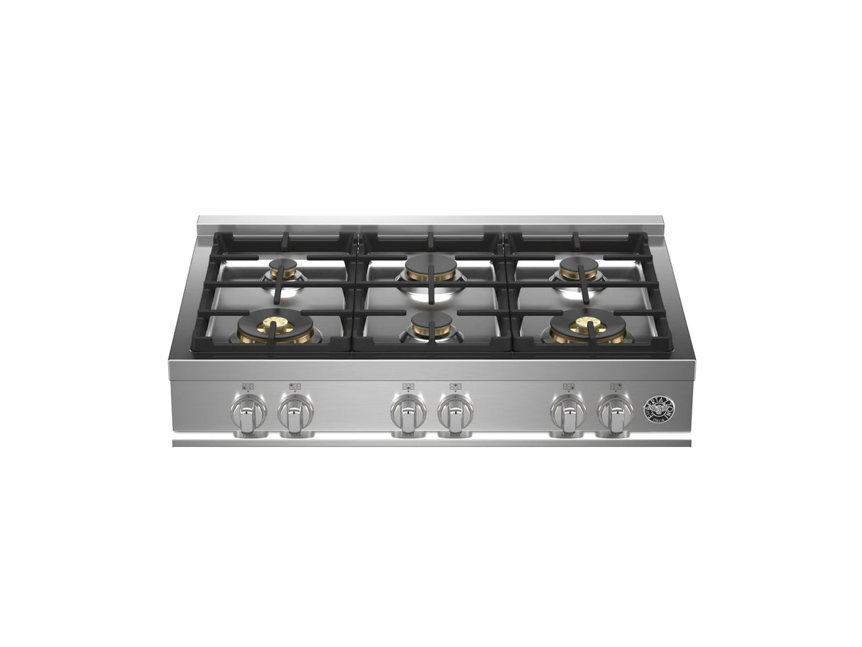 BERTAZZONI  36 Gas Rangetop 6 brass burners - Stainless Steel (MAST366RTBXT)