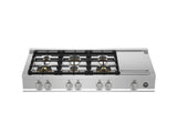 BERTAZZONI  48 Gas Rangetop 6 brass burners + electric griddle - Stainless Steel (MAST486GRTBXT)