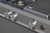 BERTAZZONI  48 Gas Rangetop 6 brass burners + electric griddle - Stainless Steel (MAST486GRTBXT)