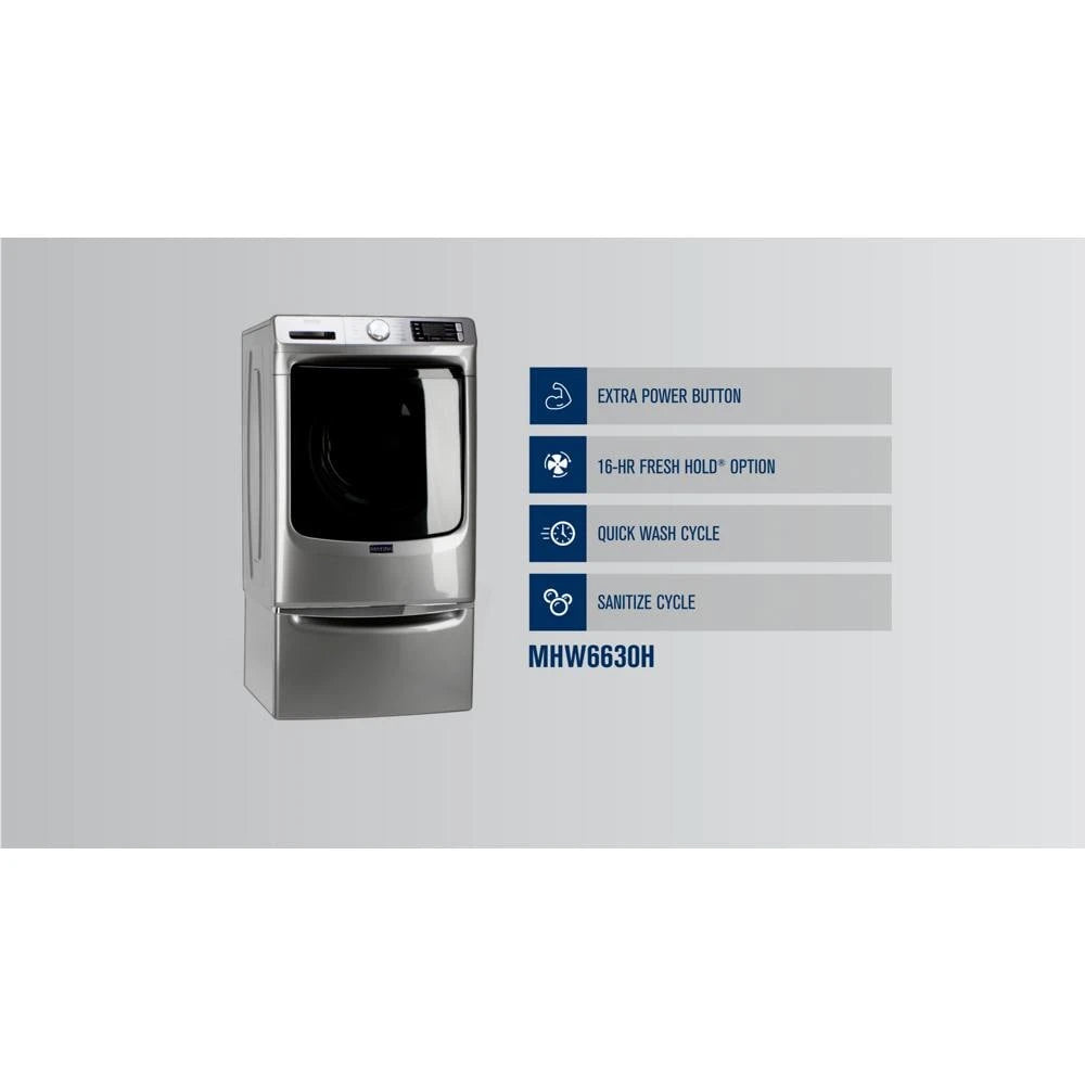 MAYTAG  Front Load Washer with Extra Power and 16-Hr Fresh Hold® option - 4.8 cu. ft. - Metallic Slate (MHW6630HC)