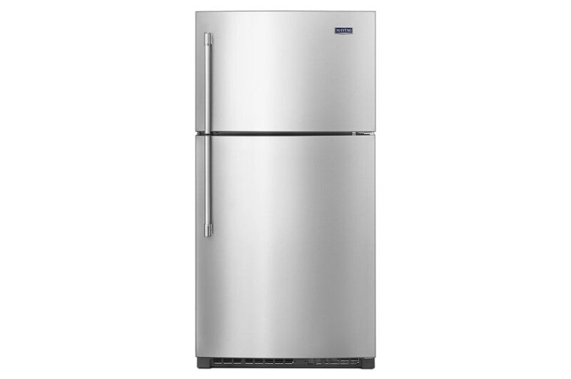 Maytag 33-Inch Wide Top Freezer Refrigerator with EvenAir Cooling Tower- 21 Cu. Ft. - Fingerprint Resistant Stainless Steel (MRT711SMFZ)