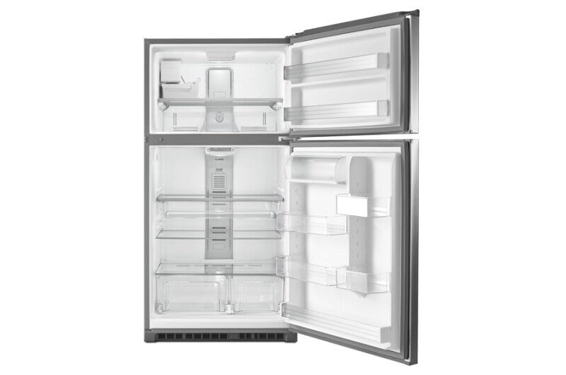 Maytag 33-Inch Wide Top Freezer Refrigerator with EvenAir Cooling Tower- 21 Cu. Ft. - Fingerprint Resistant Stainless Steel (MRT711SMFZ)