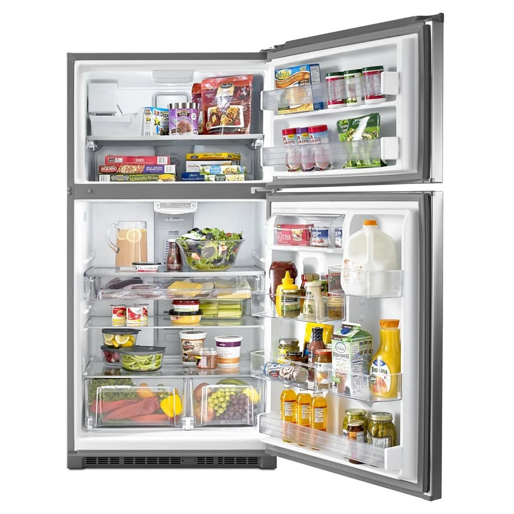 MAYTAG  33-Inch Wide Top Freezer Refrigerator with EvenAir™ Cooling Tower- 21 Cu. Ft. - Fingerprint Resistant Stainless Steel (MRT711SMFZ)