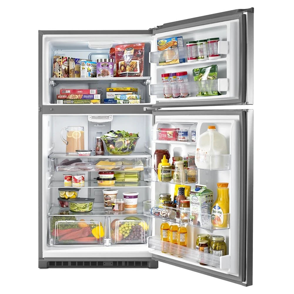 MAYTAG  33-Inch Wide Top Freezer Refrigerator with EvenAir™ Cooling Tower- 21 Cu. Ft. - Fingerprint Resistant Stainless Steel (MRT711SMFZ)