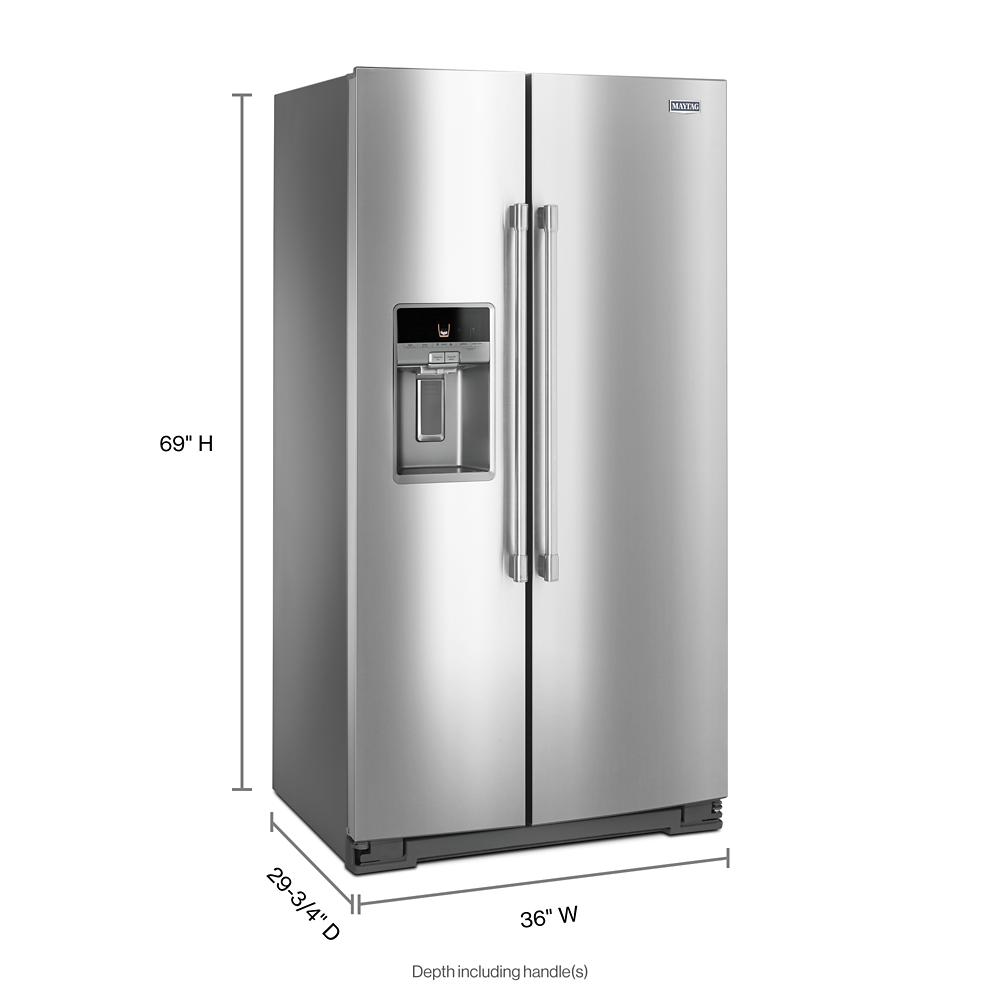 MAYTAG 36- Inch Wide Counter Depth Side-by-Side Refrigerator- 21 Cu. Ft. - Fingerprint Resistant Stainless Steel (MSC21C6MFZ)