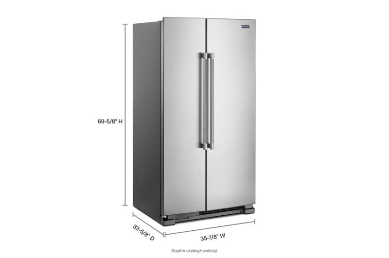 Maytag 36-Inch Wide Side-by-Side Refrigerator - 25 cu. ft. - Fingerprint-Resistant Stainless Finish (MSS25N4MKZ)