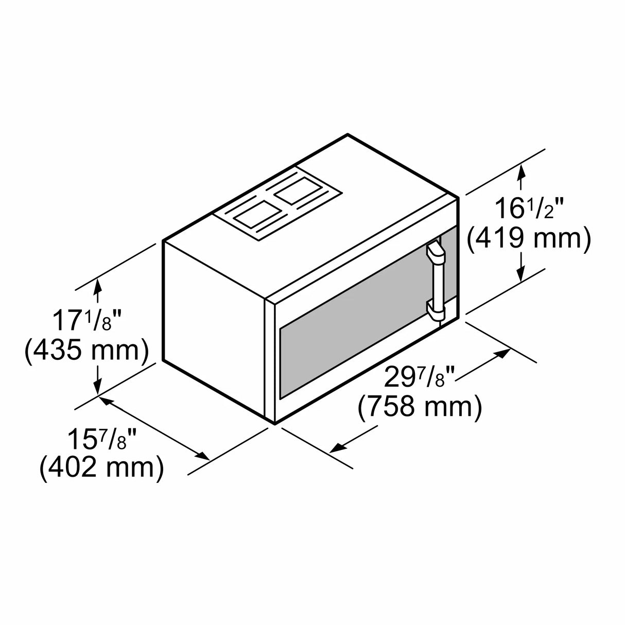 THERMADOR  Over-the-range Microwave 30'' Left Side Opening Door, - Stainless Steel (MU30WSU)