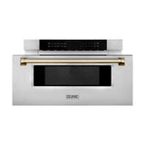 ZLINE  Autograph Edition 30" 1.2 cu. ft. Built-In Microwave Drawer with Champagne Bronze Accents - Stainless Steel (MWDZ30CB)