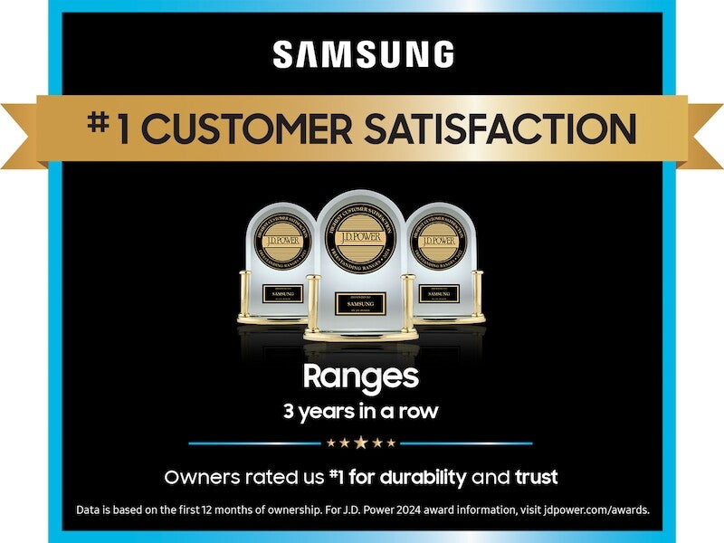 Samsung  Bespoke 6.3 cu. ft. Smart Slide-In Electric Range with Air Sous Vide & Air Fry in White Glass - White Glass (NSE6DB850012AA)