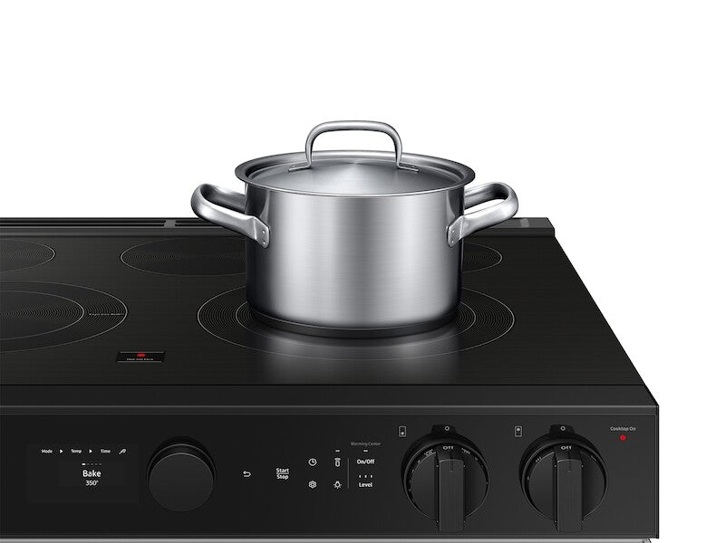 Samsung  Bespoke 6.3 cu. ft. Smart Slide-In Electric Range with Air Sous Vide & Air Fry in White Glass - White Glass (NSE6DB850012AA)