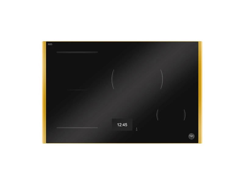 BERTAZZONI  30'' Induction Cooktop with TFT Display Interface and Metal Frame - Black Glass / Gold (PE304TG)