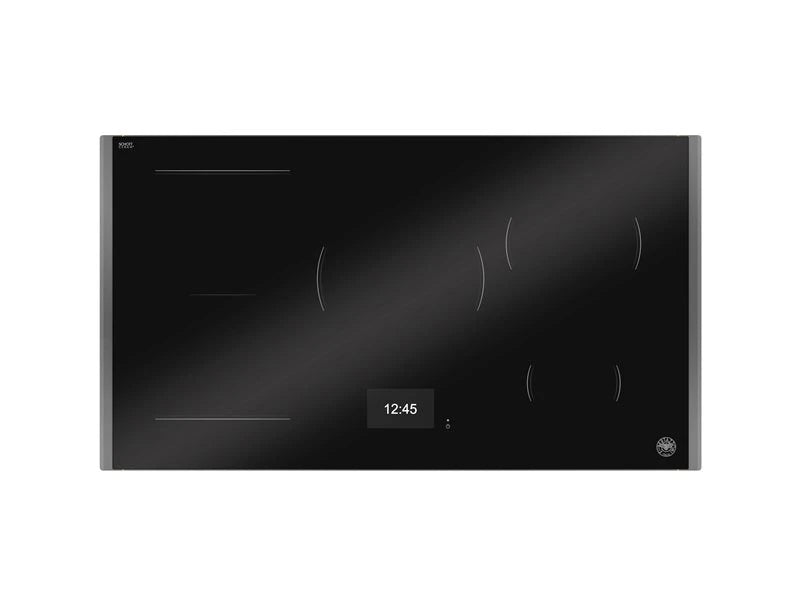 BERTAZZONI  36'' Induction Cooktop with TFT Display Interface and Metal Frame - Black Glass / Carbonio (PE365TC)