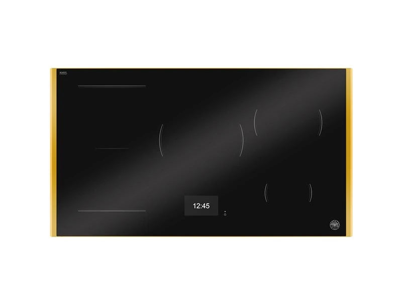 BERTAZZONI  36'' Induction Cooktop with TFT Display Interface and Metal Frame - Black Glass / Gold (PE365TG)