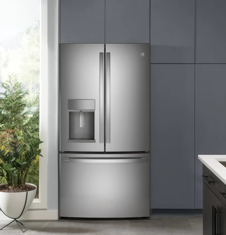 GE Profile Series 27.7 Cu. Ft. Fingerprint Resistant French Door Refrigerator with Hands-Free AutoFill - Gray (PFE28KYNFS)