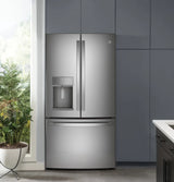 GE Profile Series 27.7 Cu. Ft. Fingerprint Resistant French Door Refrigerator with Hands-Free AutoFill - Gray (PFE28KYNFS)