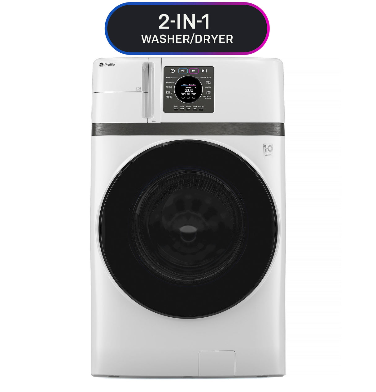 GE Profile  4.6 cu. ft. Capacity UltraFast Combo with Ventless Inverter Heat Pump Technology Washer/Dryer - White (PFQ83HSSWWW)