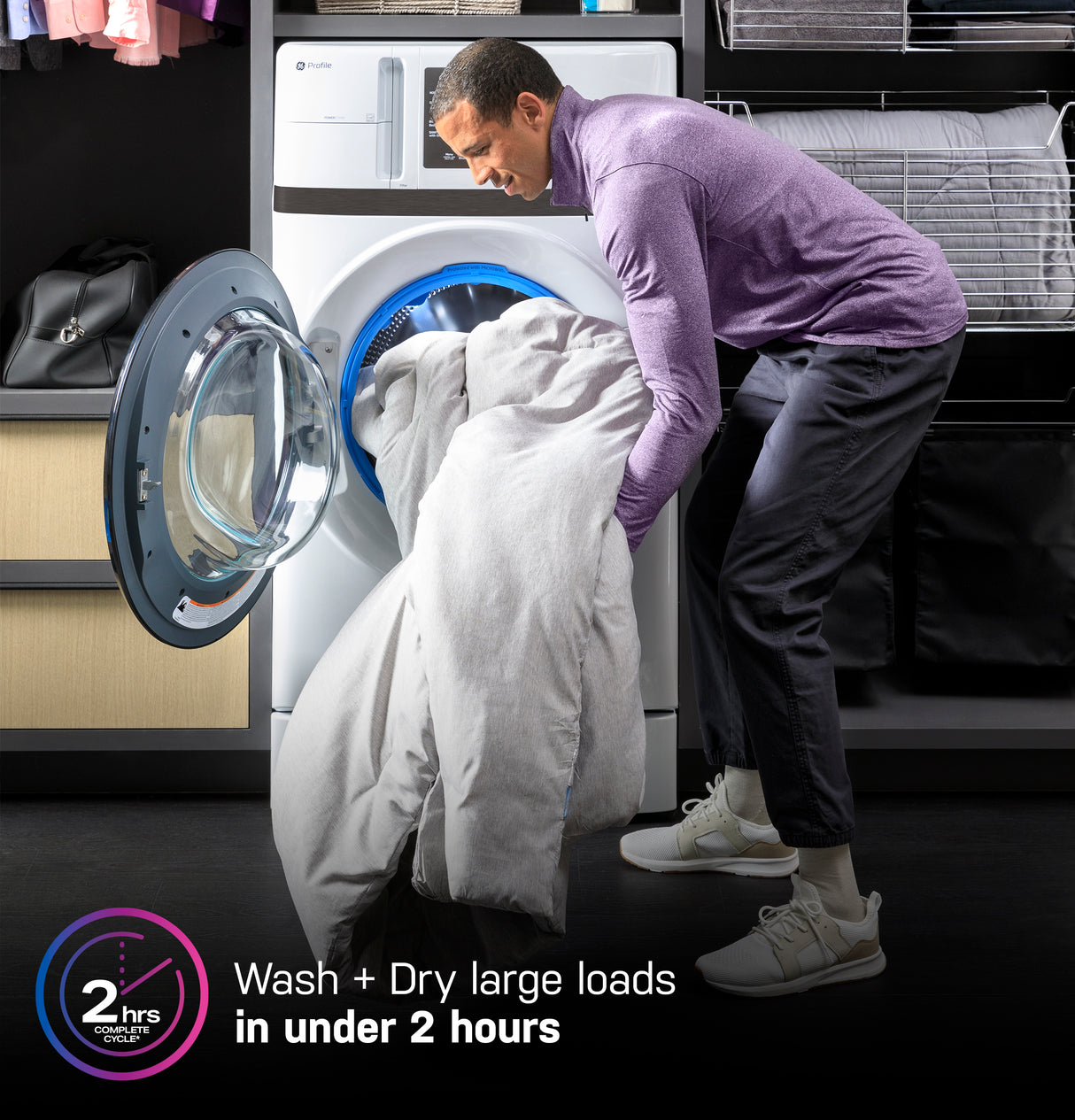 GE Profile  4.6 cu. ft. Capacity UltraFast Combo with Ventless Inverter Heat Pump Technology Washer/Dryer - White (PFQ83HSSWWW)
