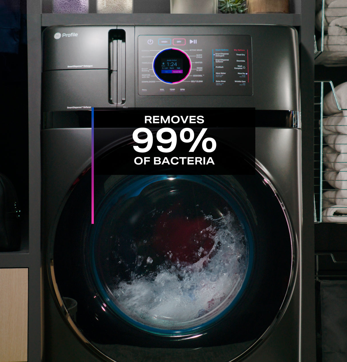 GE Profile  4.8 cu. ft. Capacity UltraFast Combo with Ventless Inverter Heat Pump Technology Washer/Dryer - Carbon Graphite (PFQ97HSPVDS)