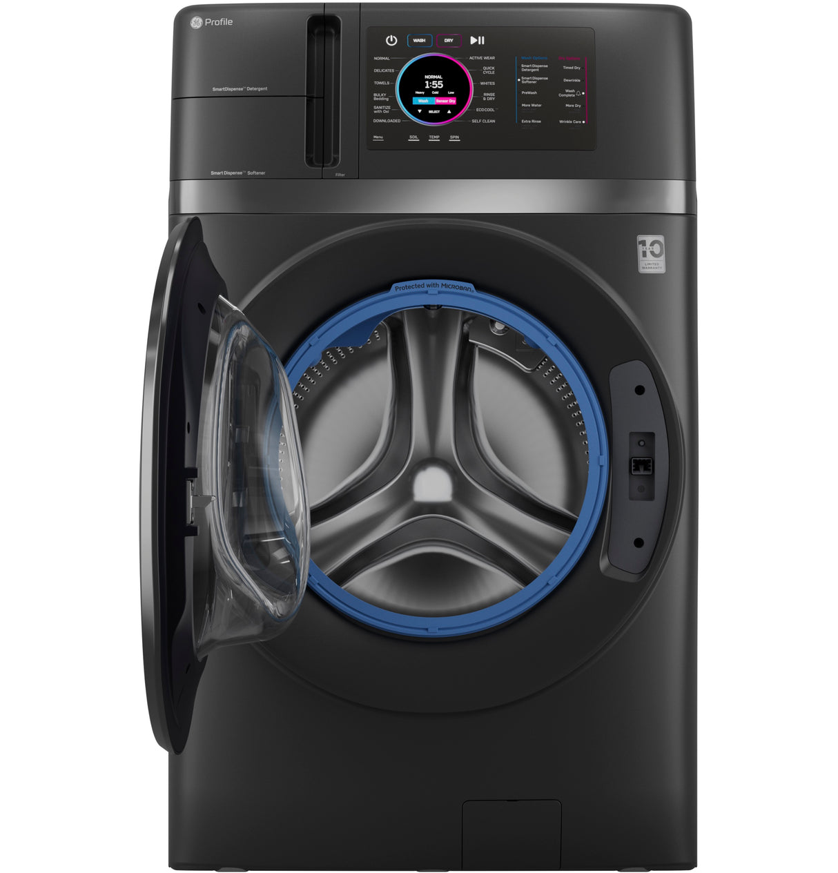 GE Profile 4.8 cu. ft. Capacity UltraFast Combo with Ventless Inverter Heat Pump Technology Washer/Dryer - Carbon Graphite (PFQ97HSPVDS)
