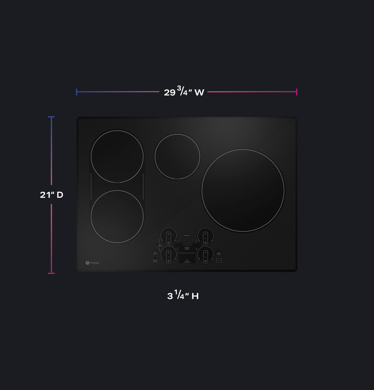 GE Profile  30" Built-In Touch Control Induction Cooktop - Black (PHP9030DTBB)