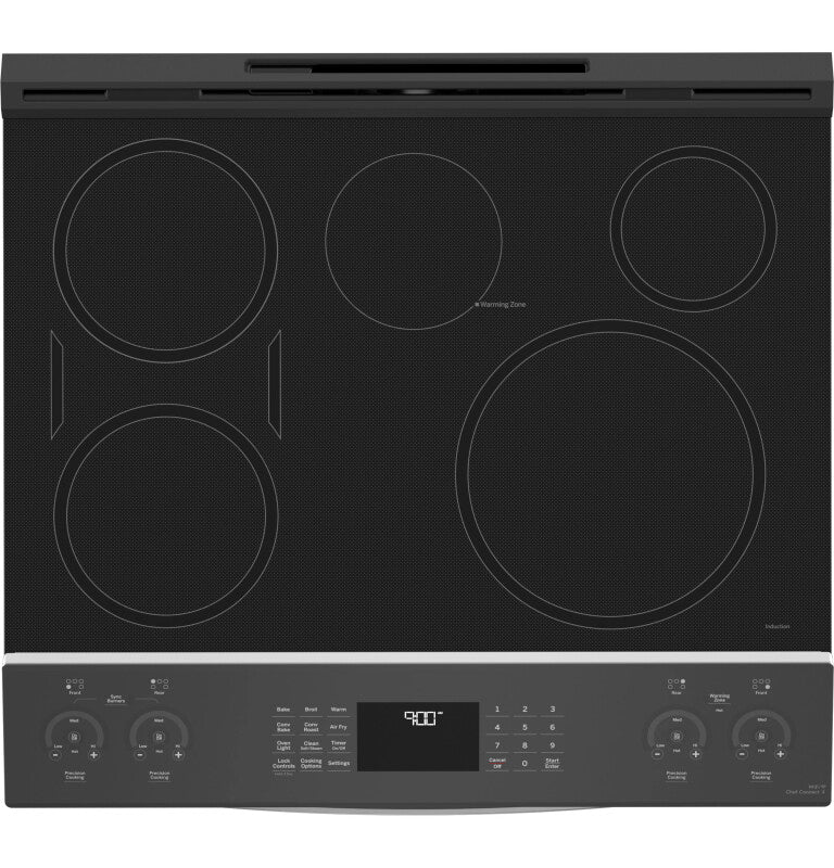 GE Profile  30" Smart Slide-In Fingerprint Resistant Front-Control Induction and Convection Range with No Preheat Air Fry - Fingerprint Resistant Stainless (PHS930YPFS)