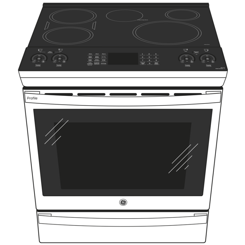 GE Profile  30" Smart Slide-In Fingerprint Resistant Front-Control Induction and Convection Range with No Preheat Air Fry - Fingerprint Resistant Stainless (PHS930YPFS)