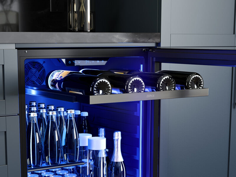 Zephyr  24" Black Stainless Single Zone Beverage Cooler - Black Stainless Steel (PRB24C01CBSG)
